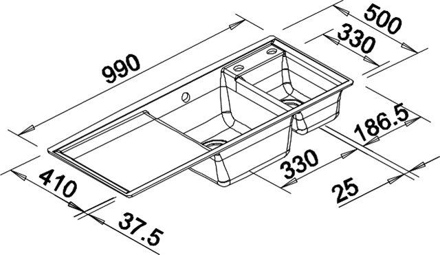Blanco Axia III 6 S-F k&oslash;kkenvask - Antracit