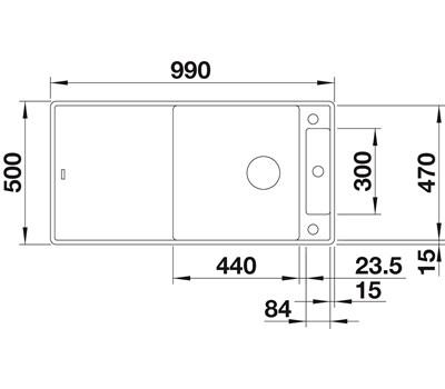 Blanco Axia III XL 6 S-F k&oslash;kkenvask - Kaffe