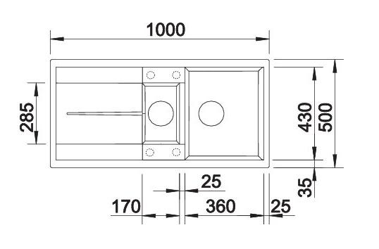 Blanco Metra 6S UX k&oslash;kkenvask - Vulkangr&aring;