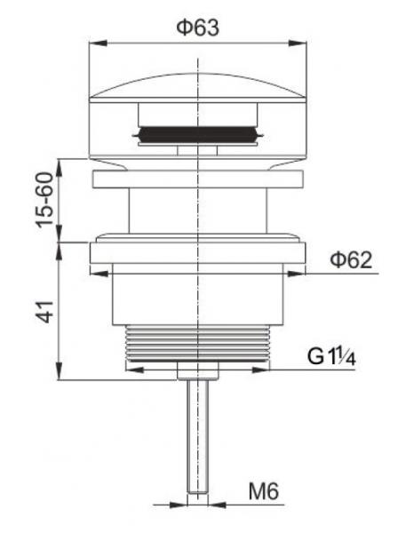 Lavabo Luna RS universal pop-up bundventil - Kobber Lavabo Luna RS universal pop-up bundventil - Kobber