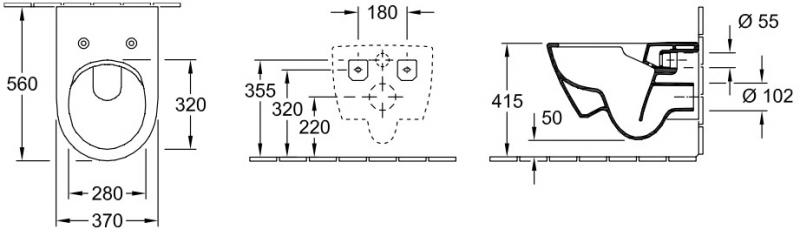 V&B Subway 2.0 væghængt toilet m.åben/skyllerand V&B Subway 2.0 væghængt toilet m.åben/skyllerand