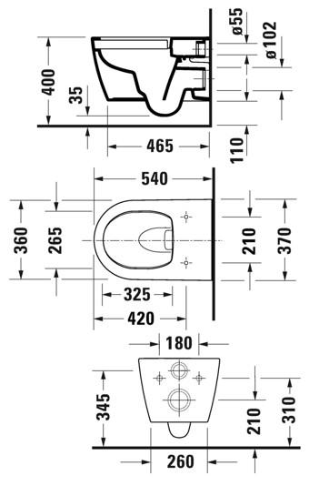Duravit Soleil by Starck væghængt toilet m/rimless, HygieneFlush og HygieneGlaze Duravit Soleil by Starck væghængt toilet m/rimless, HygieneFlush og HygieneGlaze