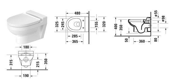 Duravit No. 1 RIMless v&aelig;gh&aelig;ngt toilet til b&oslash;rn