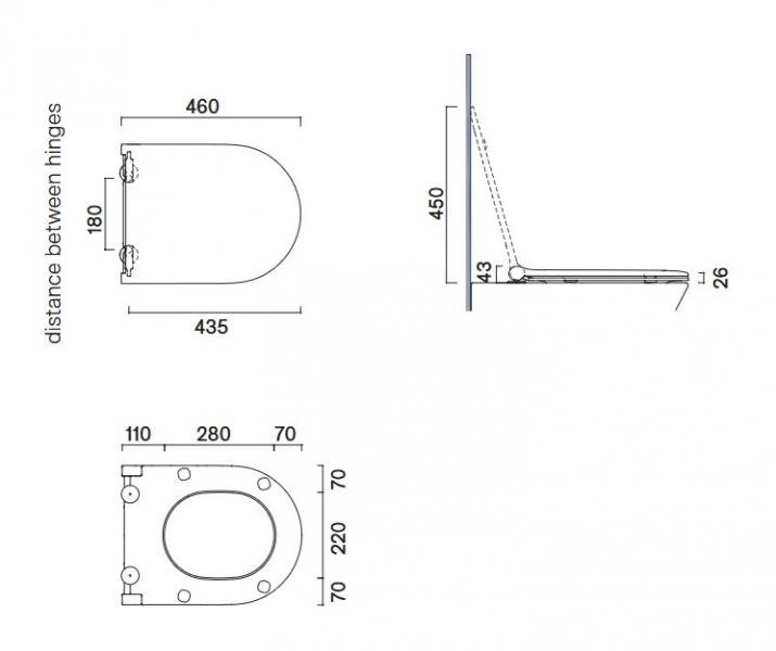 Catalano Sfera antibakterielt toilets&aelig;de til topmontering m/Softclose og QuickRelease