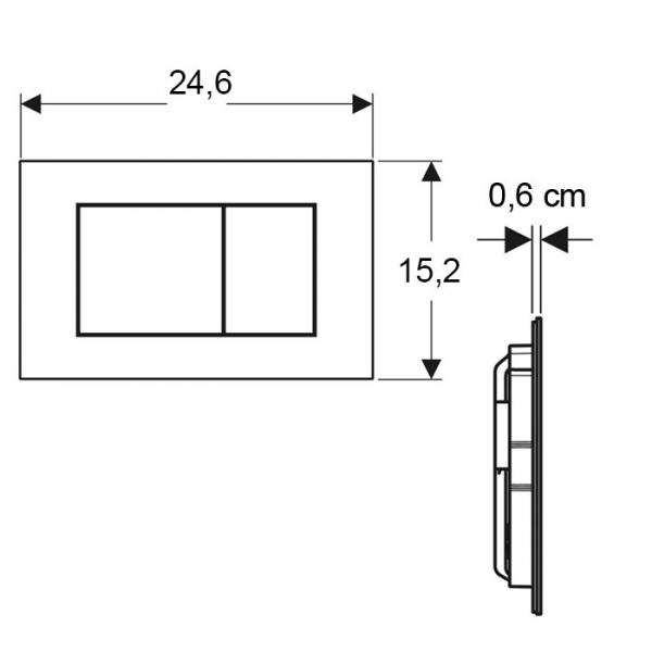 Geberit Sigma 40 Square betjeningsplade - Hvid Geberit Sigma 40 Square betjeningsplade - Hvid