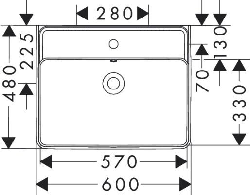 hansgrohe Xanuia Q 60 h&aring;ndvask t/v&aelig;g - 1 hanehul