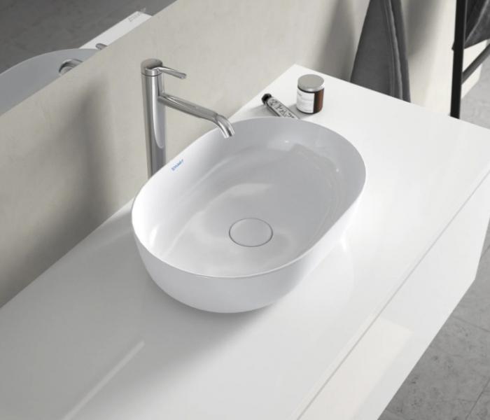 Duravit Luv 60 fritst&aring;ende bowlevask - Uden hanehul - Wondergliss