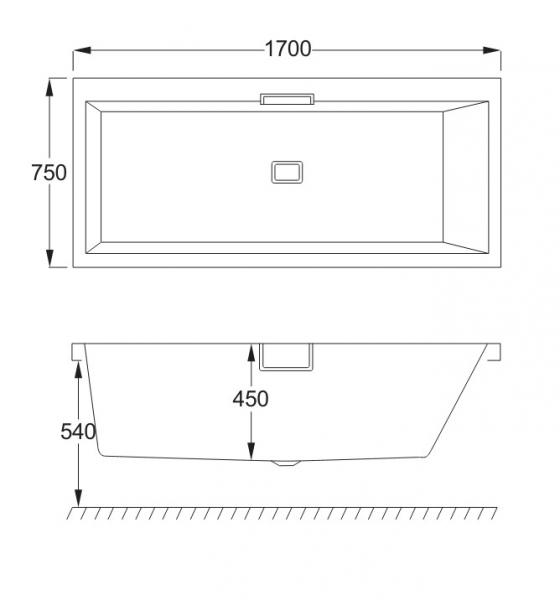 Str&oslash;mberg Celsius badekar t/indbygning - 170 x 75 - H&oslash;jre - 1 rygl&aelig;n