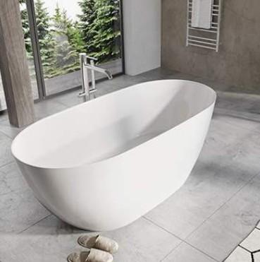 Str&oslash;mberg Arden fritst&aring;ende badekar 1600 x 740 mm - Mat hvid