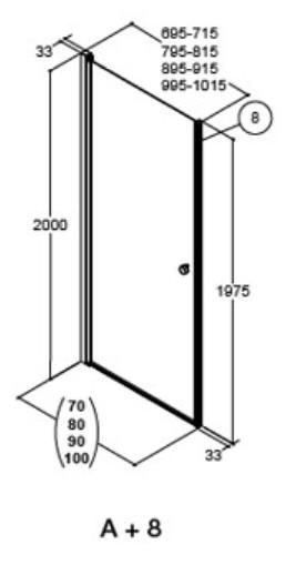 Dansani Match A71 brusedør - Klar glas/mat sort Dansani Match A71 brusedør - Klar glas/mat sort