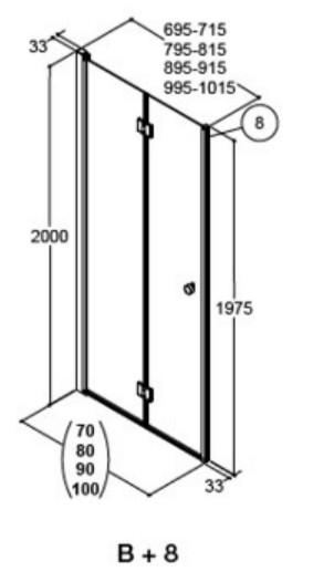 Dansani Match B81 foldedør - Klar glas/mat sort Dansani Match B81 foldedør - Klar glas/mat sort