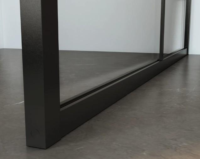 Lavabo Walk In fast brusev&aelig;g - Klar glas/Mat sort - 90 cm