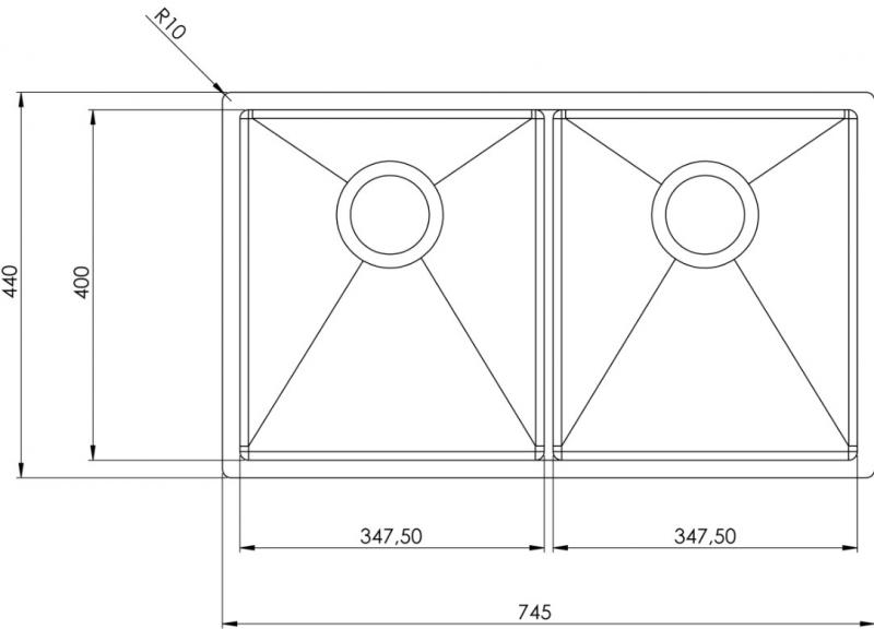Intra Baltic 745 dobbelt k&oslash;kkenvask i rustfrit st&aring;l
