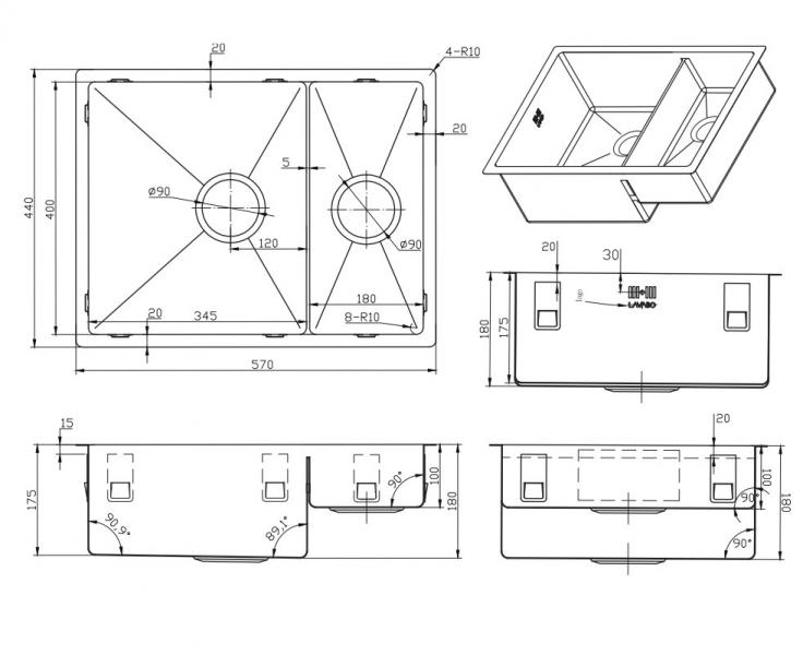 Lavabo Kubus 1.5 Soft køkkenvask Lavabo Kubus 1.5 Soft køkkenvask