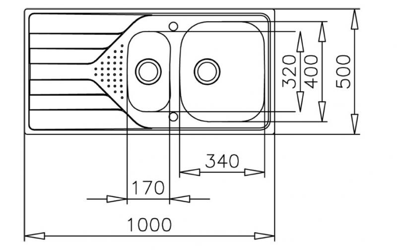 Intra UNI150D k&oslash;kkenvask m/afl&oslash;bsbakke og skyllesk&aring;l - Nedf&aelig;ldning