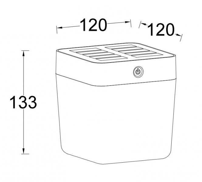 Lutec bordlampe terning m/solceller - Hvid