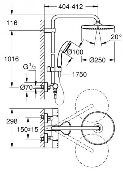 Grohe komplet pakke til badev&aelig;relse - Krom