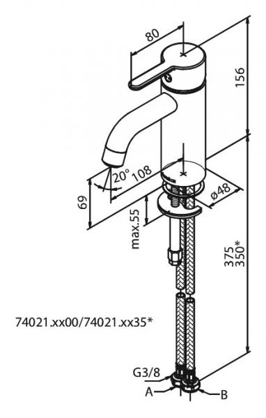 Damixa Silhouet S håndvaskbatteri u/bundventil - Børstet grafitgrå Damixa Silhouet S håndvaskbatteri u/bundventil - Børstet grafitgrå