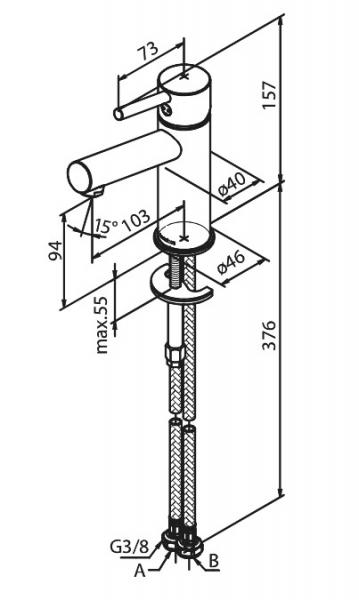 Damixa Osier Small h&aring;ndvaskarmatur - Krom