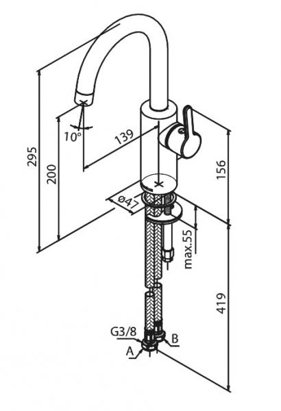 Damixa Silhouet h&aring;ndvaskarmatur m/C-tud - Mathvid
