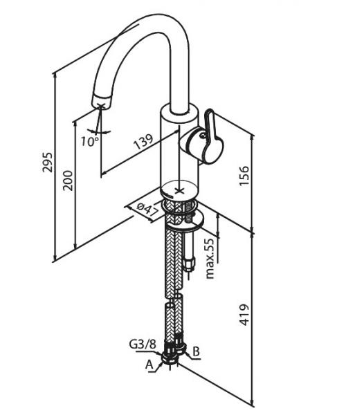 Damixa Silhouet håndvaskarmatur m/C-tud - Matsort Damixa Silhouet håndvaskarmatur m/C-tud - Matsort