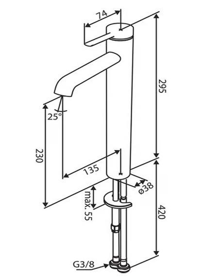Damixa Iris bowlearmatur m/koldstart u/bundventil - Børstet messing Damixa Iris bowlearmatur m/koldstart u/bundventil - Børstet messing