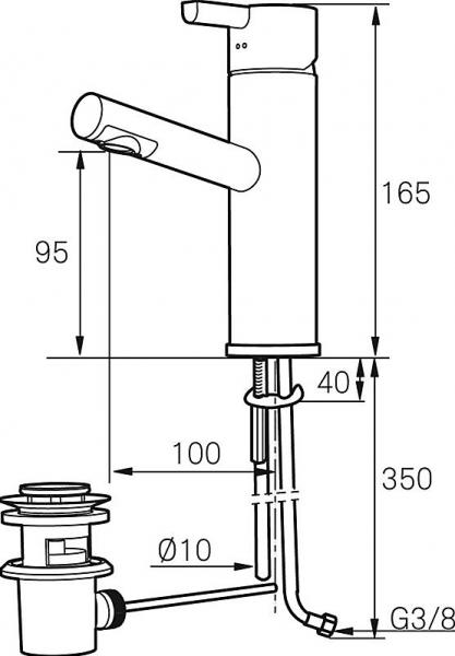 Mora Rexx h&aring;ndvaskarmatur m/bundventil - Krom