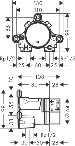 AXOR Select indbygningsdel til h&aring;ndvaskarmatur