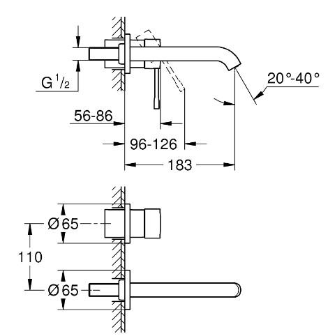 Grohe Essence New armatur til indbygning i væg - Poleret cool sunrise Grohe Essence New armatur til indbygning i væg - Poleret cool sunrise