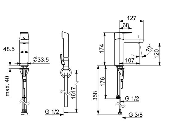 Oras Stela ECO h&aring;ndvaskarmatur m/sidebruser