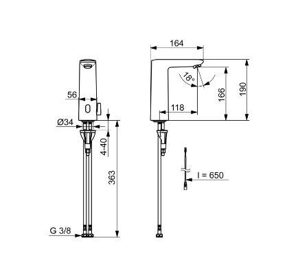 Oras Electra 9310FZ Safety berøringsfri vandhane - Batteri - Krom Oras Electra 9310FZ Safety berøringsfri vandhane - Batteri - Krom