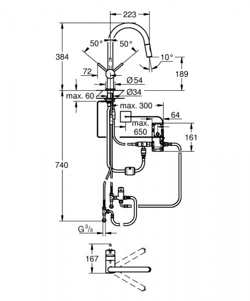 Grohe NEW Minta Touch - Elektronisk k&oslash;kkenarmatur - Krom