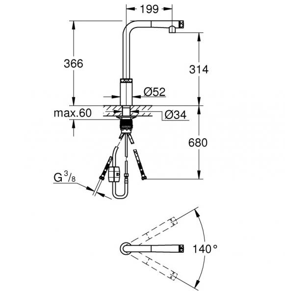 Grohe Minta SmartControl køkkenarmatur m/udtræk - Supersteel Grohe Minta SmartControl køkkenarmatur m/udtræk - Supersteel