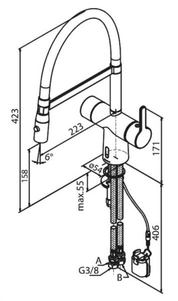 Damixa Touchless Pro k&oslash;kkenarmatur - Mat hvid