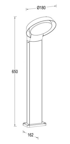 Lutec Architectural Polo udend&oslash;rs standerlampe - M&oslash;rk gr&aring;