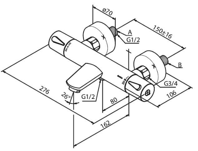 Damixa Silhouet komplet kararmatur - Børstet kobber Damixa Silhouet komplet kararmatur - Børstet kobber