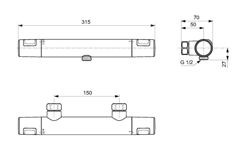 Ideal Standard komplet pakke til badev&aelig;relse - Krom