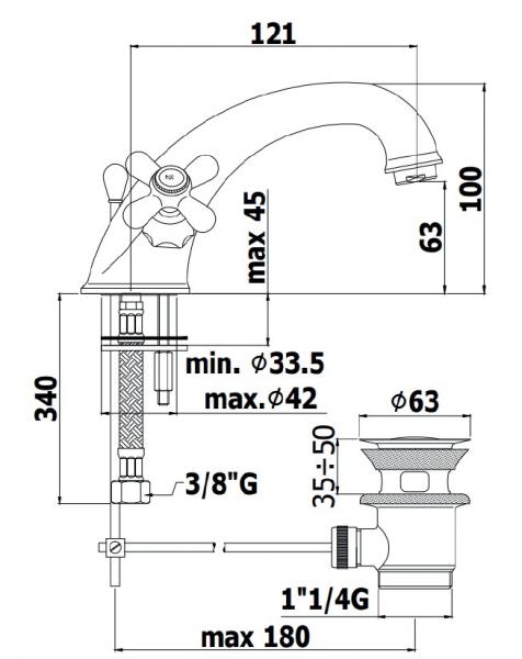 Lavabo Retro komplet pakke til badeværelse - Massiv messing Lavabo Retro komplet pakke til badeværelse - Massiv messing