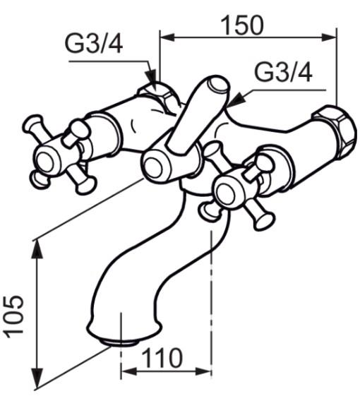 Mora Classic kar/brusearmatur - Krom Mora Classic kar/brusearmatur - Krom