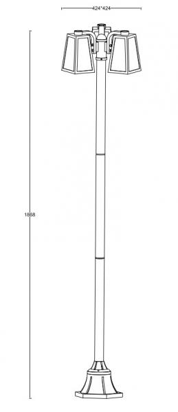Lutec Tradition Fia udend&oslash;rs standerlampe t/3 p&aelig;rer - Mat sort