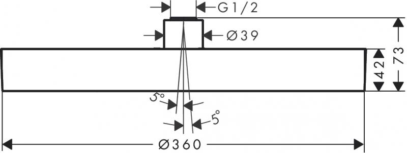 Hansgrohe Rainfinity 360 1jet hovedbruser t/loft og væg - Krom Hansgrohe Rainfinity 360 1jet hovedbruser t/loft og væg - Krom
