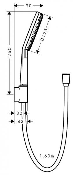 hansgrohe Raindance Alive Select S h&aring;ndbrusers&aelig;t 125 3jet m/EcoSmart - Krom