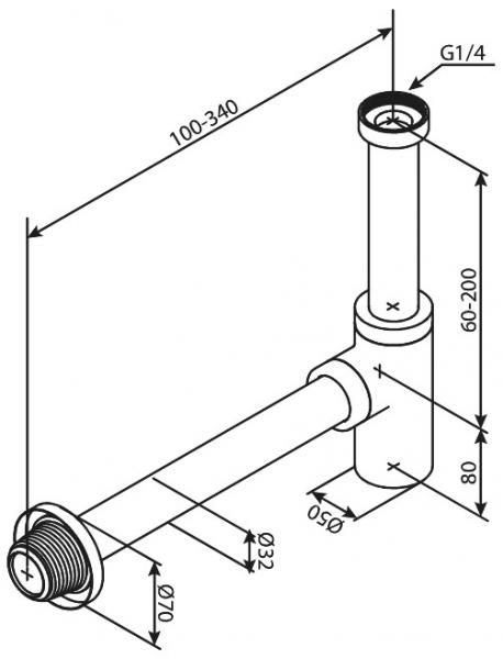 Damixa vandl&aring;s h&aring;ndvask 1 1/4 - Krom