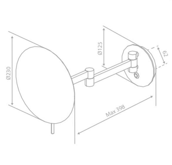 Damixa Zen make-up spejl m/lys og 5x forst&oslash;rrelse - B&oslash;rstet messing