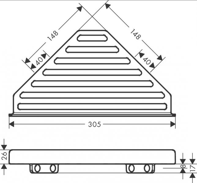 Hansgrohe AddStoris hj&oslash;rnehylde - Sort krom