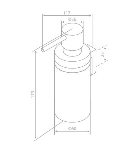 Damixa Zen s&aelig;bedispenser t/v&aelig;g eller bord - B&oslash;rstet grafitgr&aring;