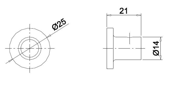 d line h&aring;ndkl&aelig;dekrog med hoved - B&oslash;rstet rustfrit st&aring;l