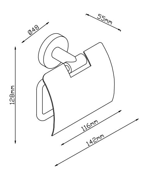 Lavabo Luna toiletpapirholder med l&aring;g - Mat sort