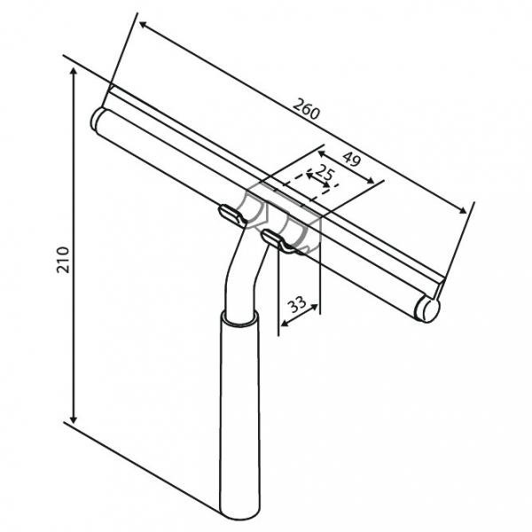 Damixa Zen bruseskraber m/holder - Steel