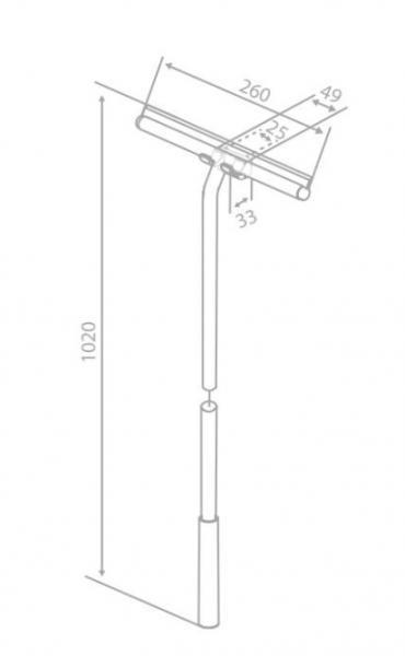 Damixa Zen lang bruseskraber m/holder - Mat sort